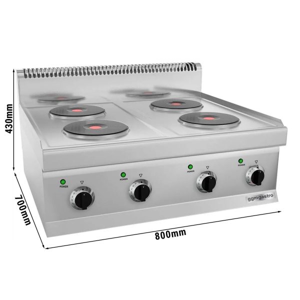 Cuisinière électrique - 9,2 kW - 4 plaques rondes