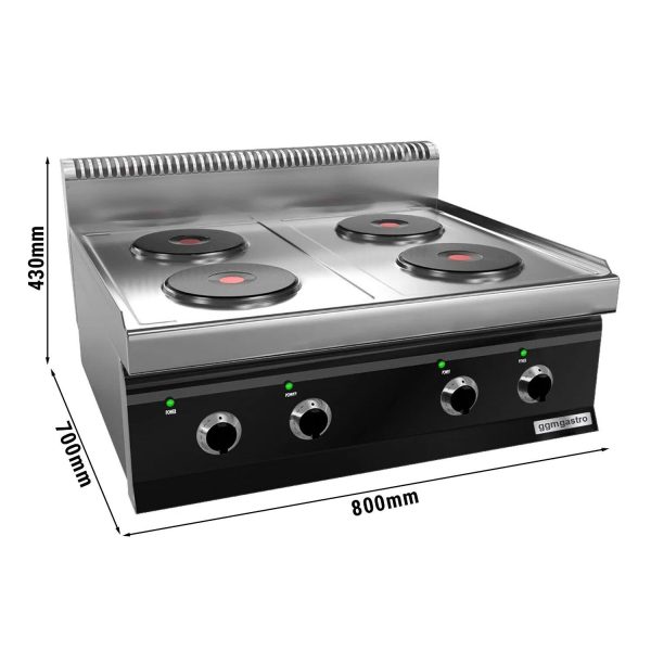 Cuisinière électrique - 9,2 kW - 4 plaques rondes