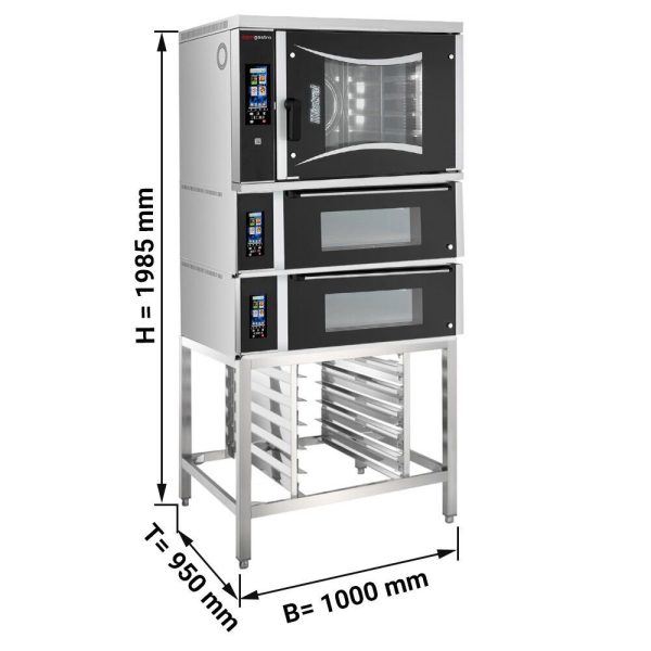 Four combiné de boulangerie - Touch - 6x EN 60x40 - incl. 2 Fours à pizza & Support