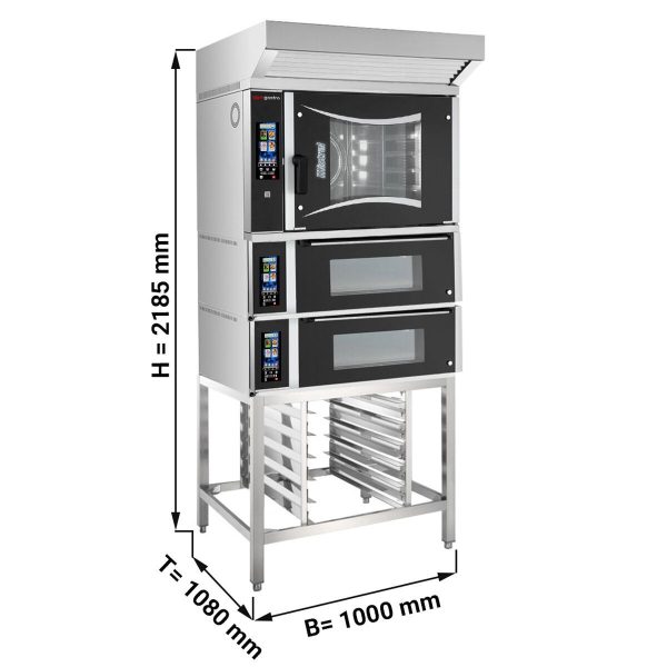 Four combiné de boulangerie - Touch - 6x EN 60x40 - incl. 2 Fours à pizza, Hotte & Support