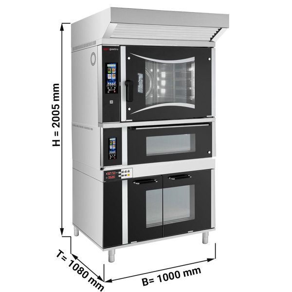 Four combiné de boulangerie - Touch - 6x EN 60x40 - incl. Four à pizza, Hotte & Armoire de fermentation