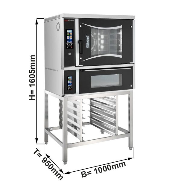 Four combiné de boulangerie - Tactile - 6x EN 60x40 - Four à pizza & Support inclus