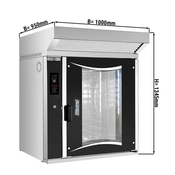 Four combiné de boulangerie - numérique - 10x EN 60x40 - Hotte, Moteur & Condenseur inclus