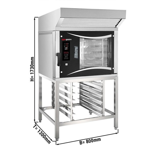 Four combiné de boulangerie - Digital - 5x EN 80x40 - Hotte & Support inclus