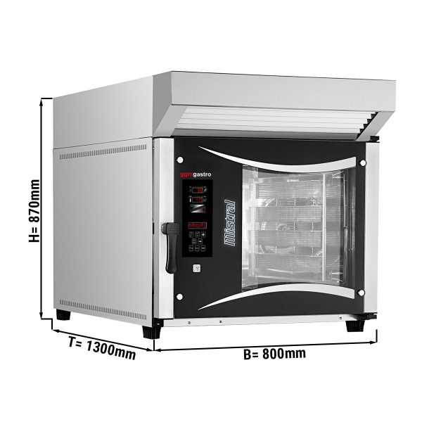 Four combiné de boulangerie - Digital - 5x EN 80x40 - Hotte, Moteur & Condenseur inclus