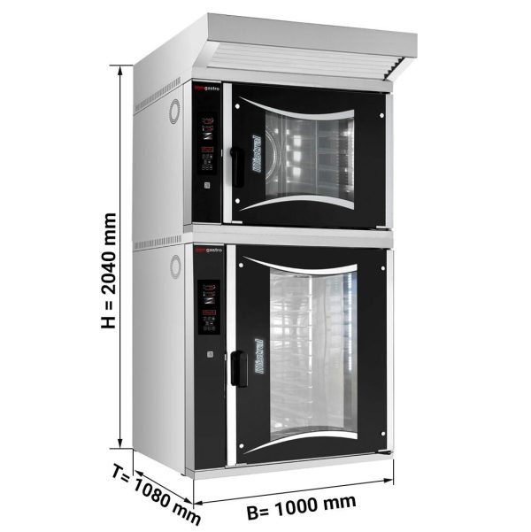 2x Four combiné de boulangerie - Digital - 6x + 10x EN 60x40 - Hotte incluse