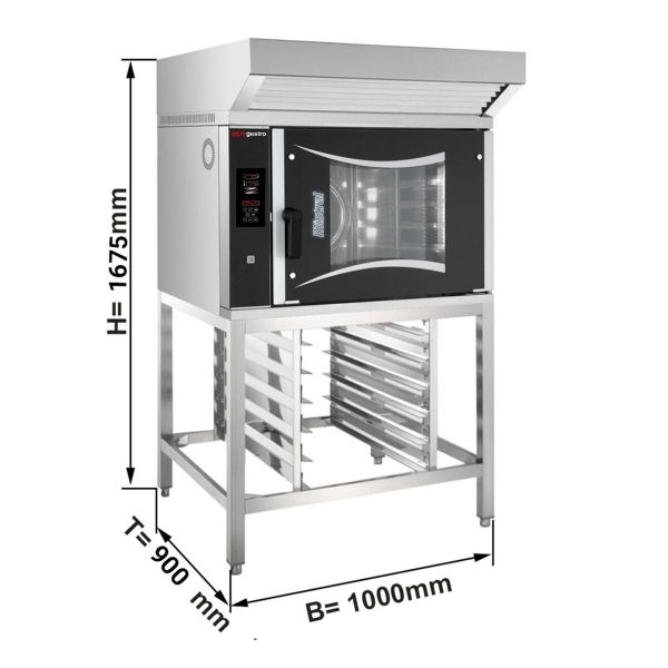 Four combiné de boulangerie - Digital - 6x EN 60x40 - Hotte & Support inclus