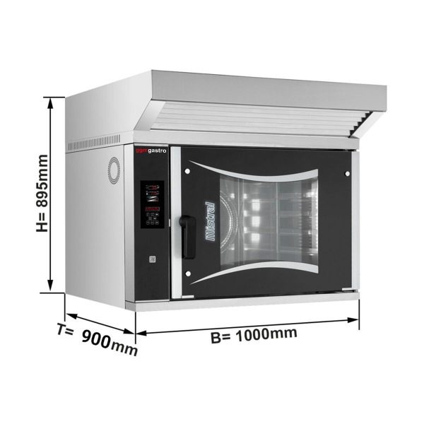 Four combiné de boulangerie - Digital - 6x EN 60x40 - Hotte, Moteur & Condenseur inclus