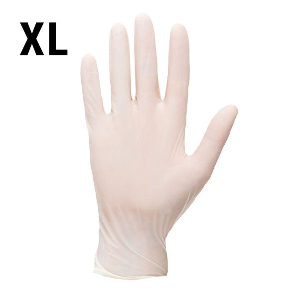 (100 pièces) Gants jetables en latex - Blanc - Taille : XL