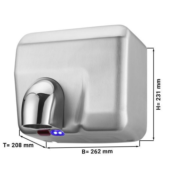 Sèche-mains avec capteur - inox mat