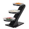 Etagère / Support de buffet - Noir - incl. 3 coupes en mélamine Ø 260mm