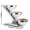 Etagère / Support de buffet - Chrome - incl. 3 coupes en mélamine Ø 260mm