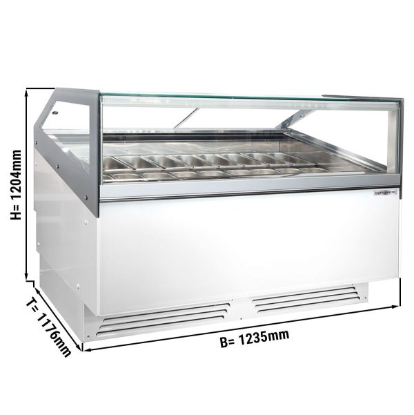 Comptoir à glace ADAM - 1200mm - à air pulsé - pour 12x 5 litres ou 8x 7 litres de bacs à glace - Blanc