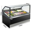 Comptoir à glace THEO - 1730mm - à air pulsé - pour 18x 5 litres de bacs à glace - Noir