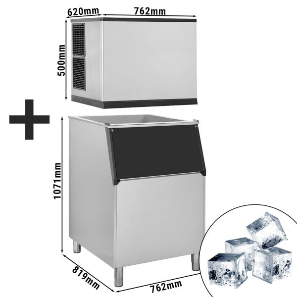 Machine à glaçons - cubes - 212 kg / 24 h - bac de stockage de glace inclus