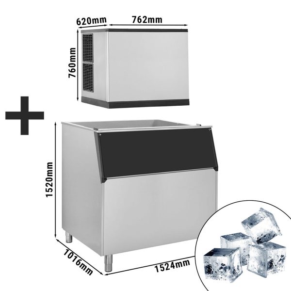 Machine à glaçons - cubes - 403 kg / 24 h - bac de stockage de glace inclus