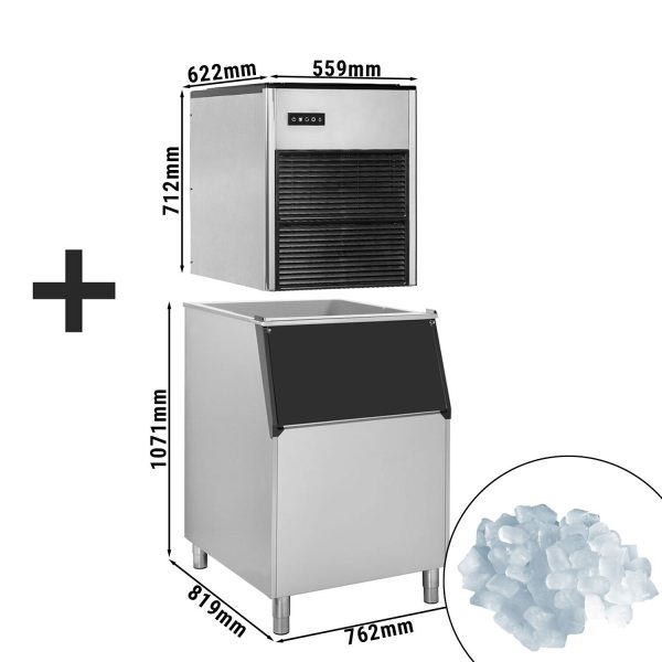 Machine à glaçons - Nugget - 335 kg / 24h - bac de stockage de glace inclus