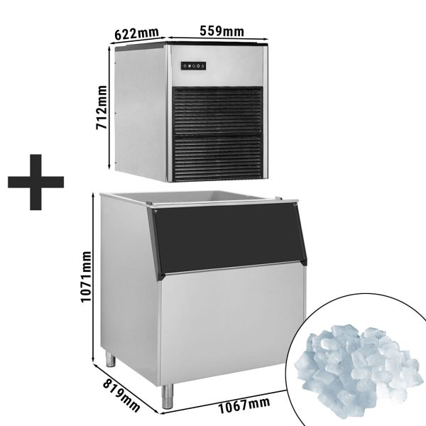 Machine à glaçons - Nugget - 335 kg / 24h - bac de stockage de glace inclus