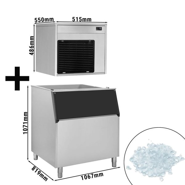 Machine à glace en flocons - 220 kg / 24 h - bac de stockage de glace inclus