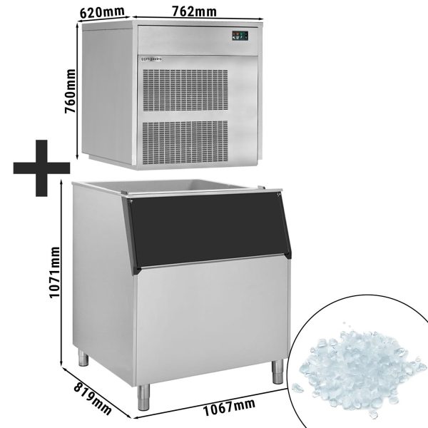 Machine à glace en flocons - 390 kg / 24 h - bac de stockage de glace inclus