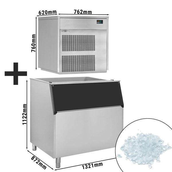 Machine à glace en flocons - 390 kg / 24 h - bac de stockage de glace inclus