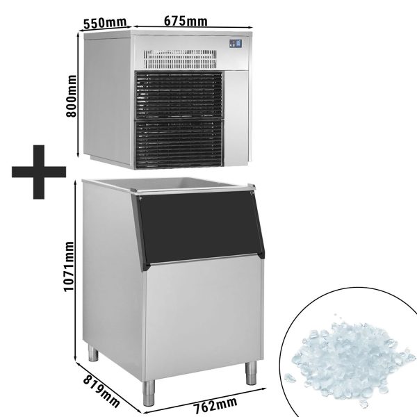 Machine à glace en flocons - 565 kg / 24 h - bac de stockage de glace inclus