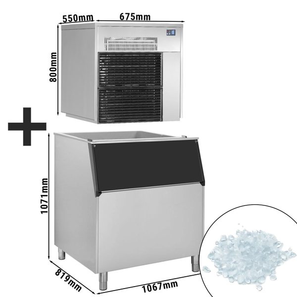 Machine à glace en flocons - 565 kg / 24 h - bac de stockage de glace inclus