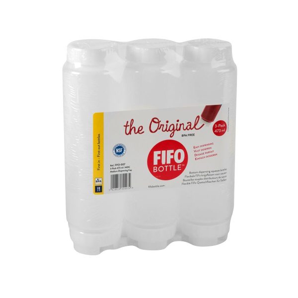 (3 pièces) Bouteille souple FIFO Bottle avec membrane monotrou medium - 473 ml