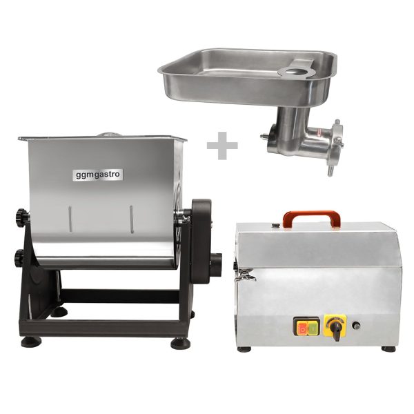 Mélangeur à viande électrique - 28 litres - 25 kg - 1,2 kW - Hachoir inclus - 450-480 kg/h