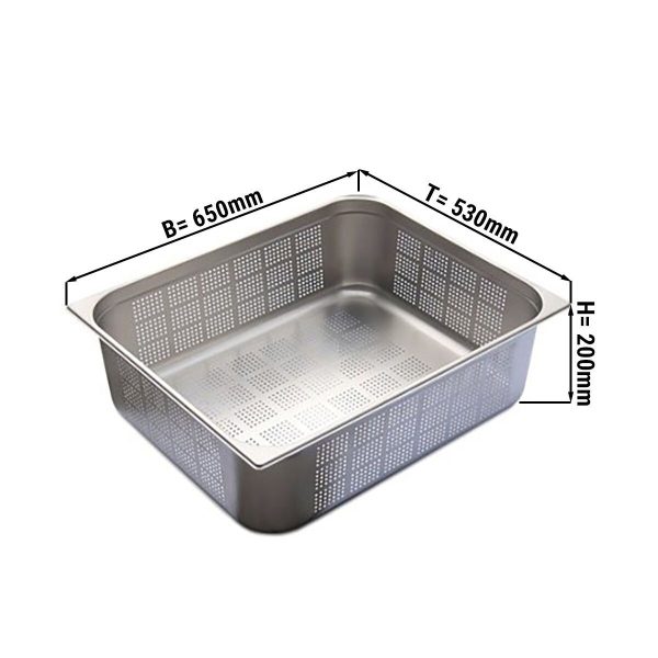 Bac GN perforé 2/1 - profondeur 200 mm