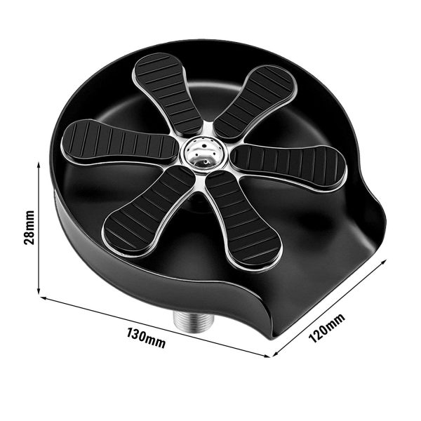 Douche en verre - Ø 120mm - Acier inoxydable - Noir