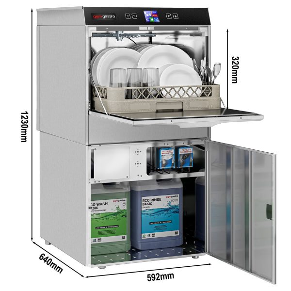 Lave-vaisselle - Digital - 3,55 kW - avec pompe à détergent, à produit de rinçage & à lessive