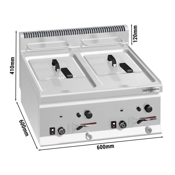 Friteuse double gaz - 8+8 litres - 13,2 kW