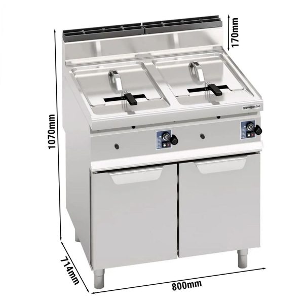 Friteuse double à gaz - 10+10 litres - 13,8 kW