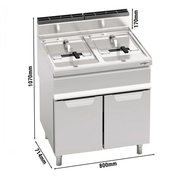 Friteuse double gaz - 15+15 litres - 25,4 kW