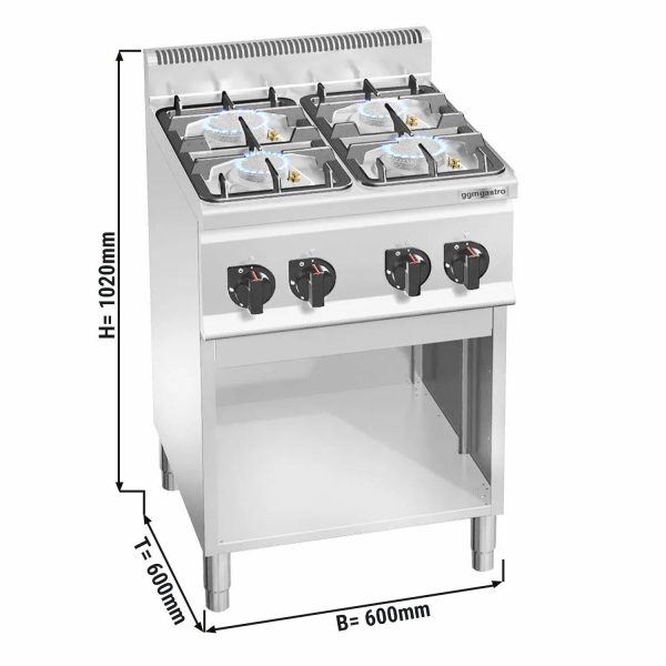 Cuisinière à gaz - 19 kW - 4 Brûleurs