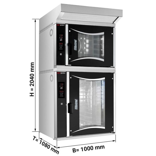 2x Four combiné à gaz de boulangerie - Digital - 6x + 10x EN 60x40 - Hotte incluse