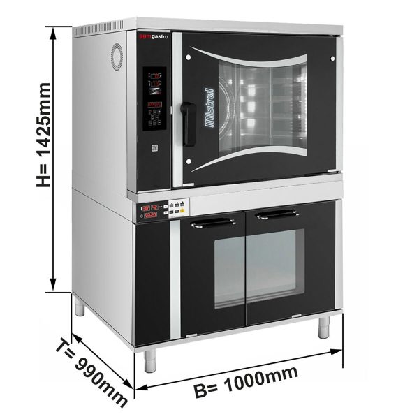 Four combiné à gaz de boulangerie - Digital - 6x EN 60x40 - incl. armoire de fermentation