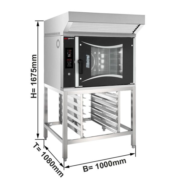 Four combiné à gaz de boulangerie - Digital - 6x EN 60x40 - hotte & support inclus