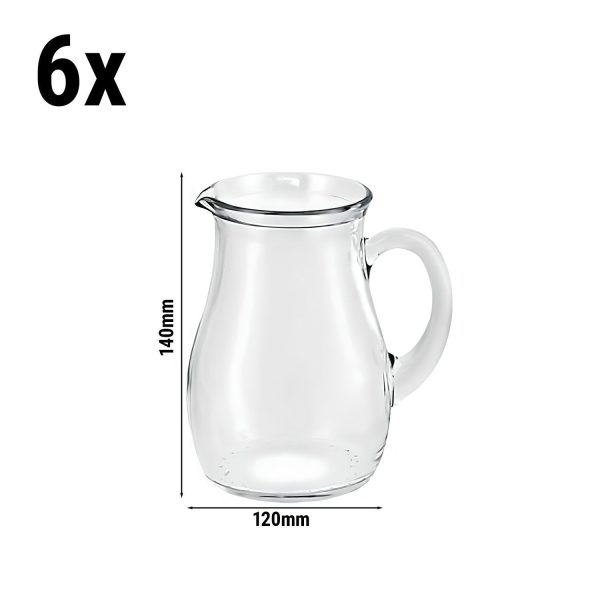 (6 pièces) Pichet/carafe en verre - VILLAGE - 250ml - avec anse