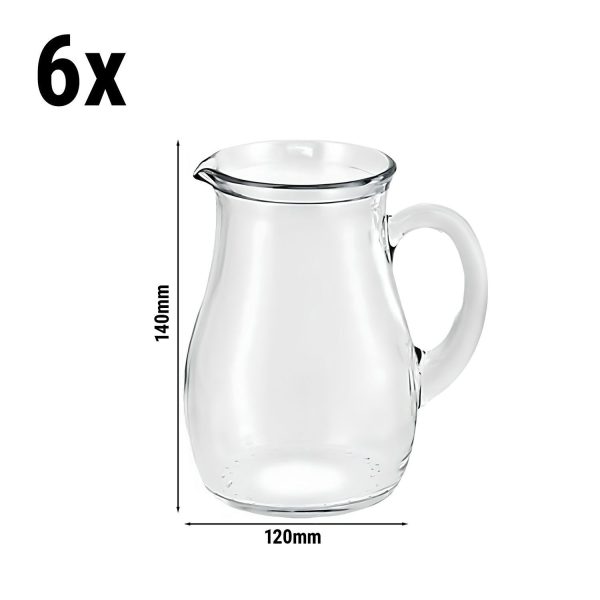 (6 pièces) Pichet/carafe en verre - VILLAGE - 500ml - avec anse