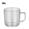 (50 pièces) Tasse à thé/café en polycarbonate, transparente - 200 ml