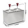 Distributeur de sauce - 2x 2 litres - support inox inclus