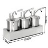 Distributeur de sauce - 3x 4 litres - support inox inclus