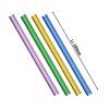 (48 pièces) Paille en verre - droite - 200mm - multicolore - brosse de nettoyage en nylon incluse