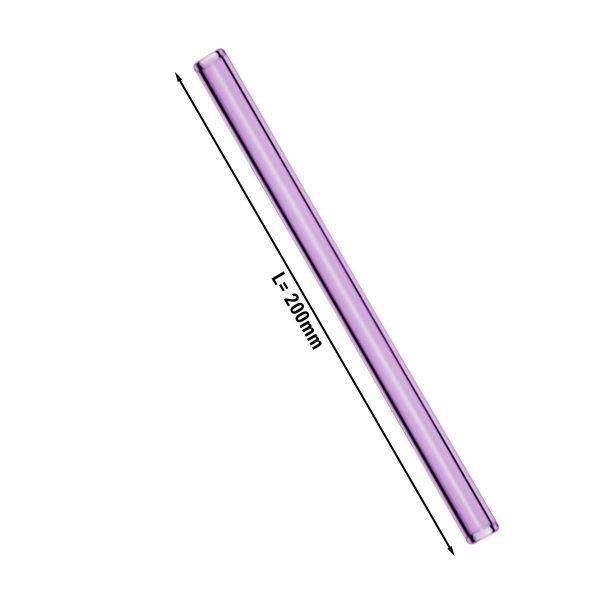 (50 pièces) Paille en verre - droite - 200mm - rose - brosse de nettoyage en nylon incluse