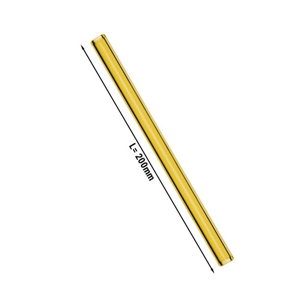 (50 pièces) Pailles en verre - droites - 200mm - jaune - brosse de nettoyage en nylon incluse