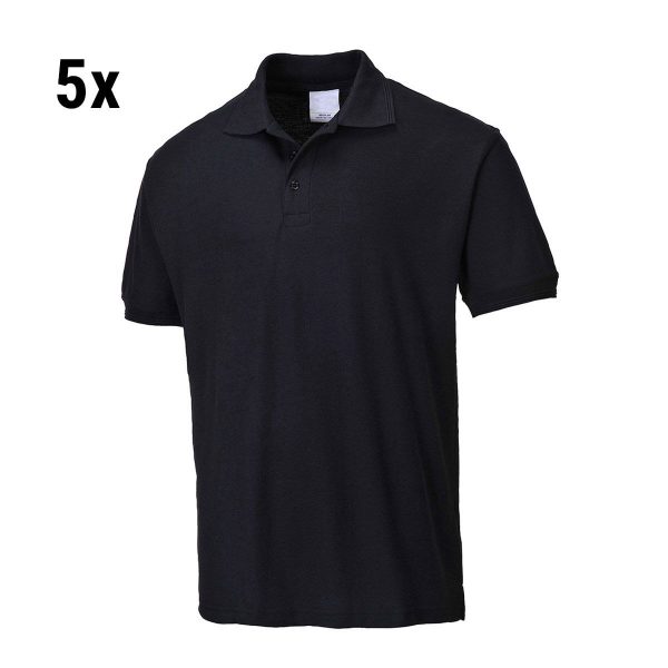 (5 pièces) Polo pour homme - Noir - Taille : M