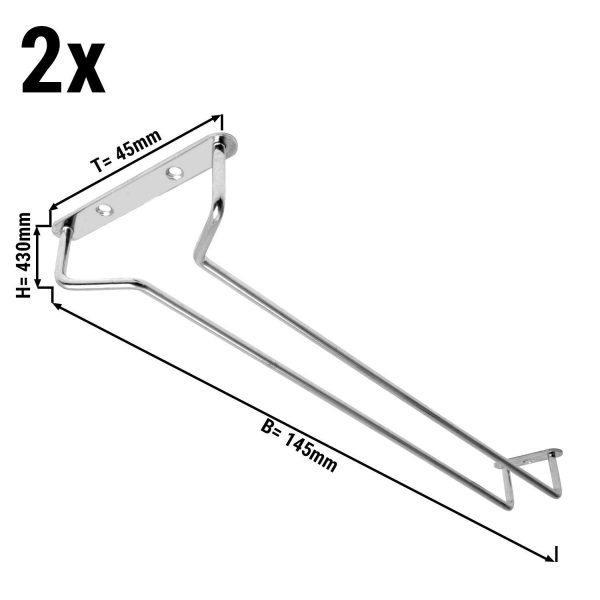 (2 pièces) Étagère suspendue en verre - Bar Professional - 30 x 11 cm - argenté