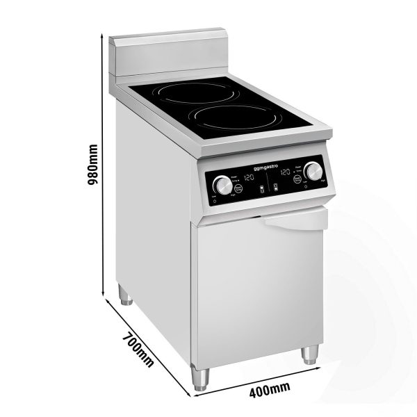 Cuisinière à induction - 10 kW - 2 plaques de cuisson